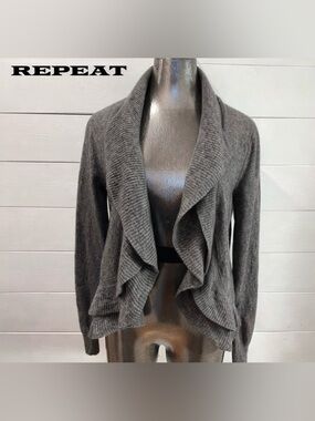 REPEAT - gray Ruffled Cardigan - Size S (38)